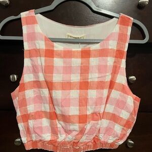 Petal & Pup Pink Checkered Crop Top
